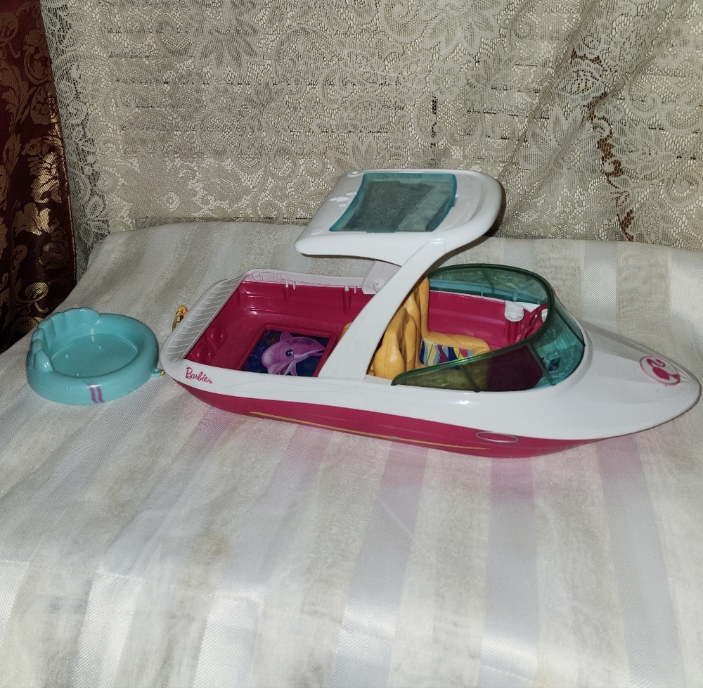 Barbie Pink and White Speedboat with Pool